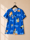 Womens Bluey Specialty Scrub Top