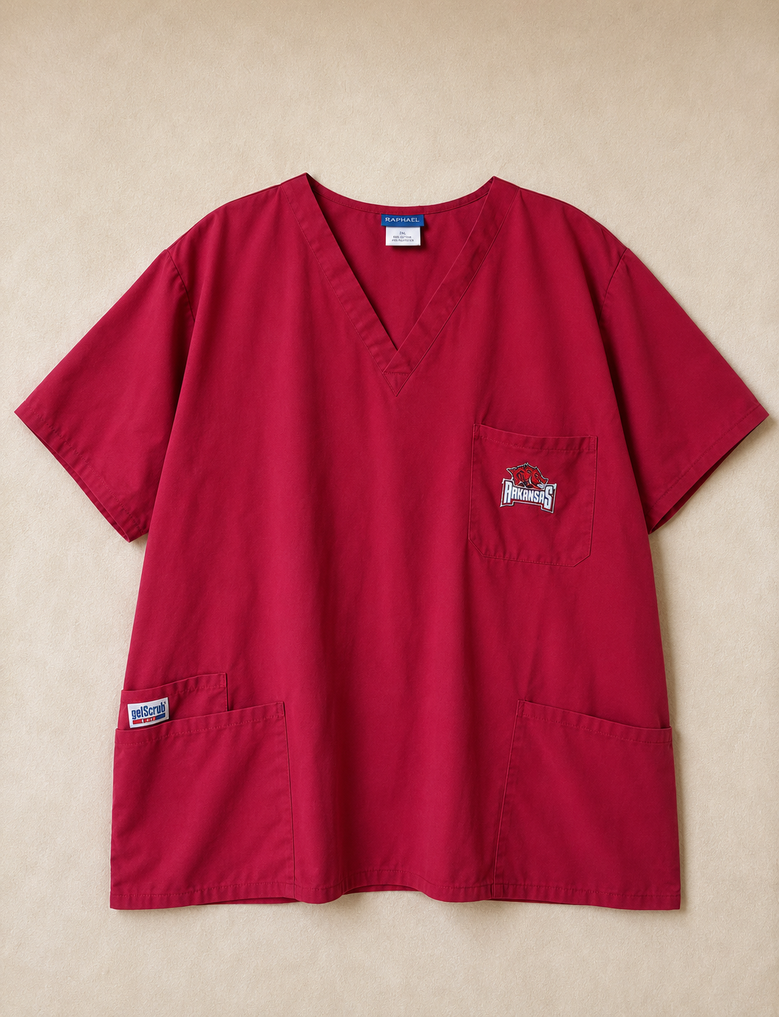 XL Womens Arkansas Razorbacks Scrub Set