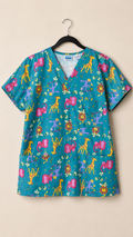 Medium Womens Specialty Animal Scrub Top
